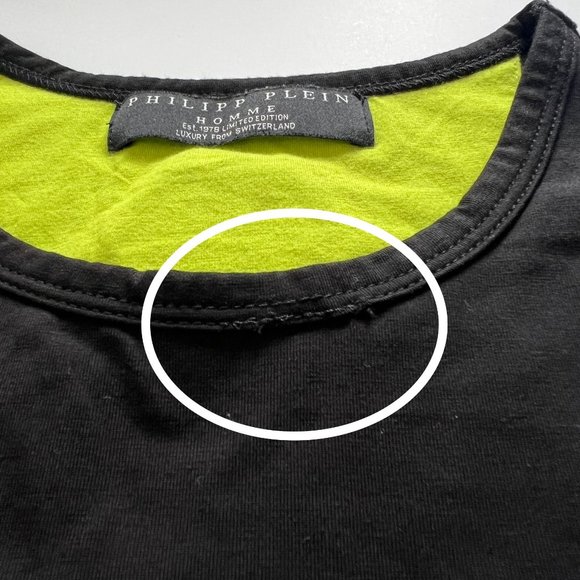 Philipp Plein Homme Limited Edition Black/Lime Green Skull Tee Sz M - Picture 7 of 11
